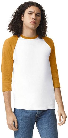 American Apparel Adult Unisex 4.6 oz 60/40 Cotton Poly CVC Raglan Short Sleeve T-shirt